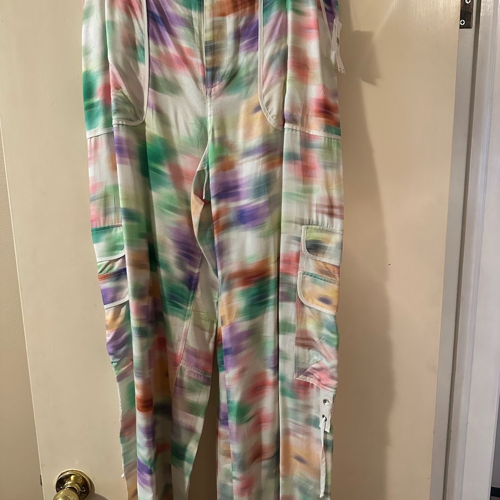 NWT Anthropologie Multicolor Tie-Dye Cargo Pants